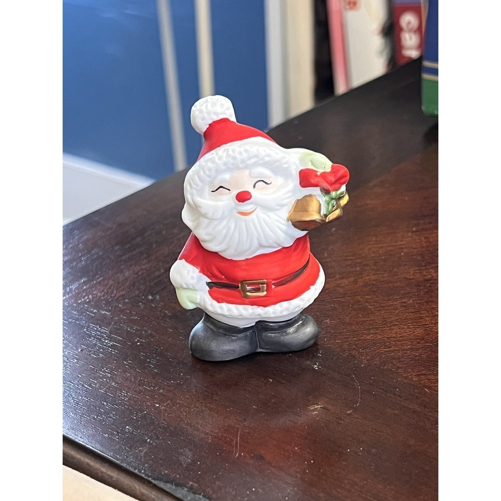 Vintage Christmas Figurine 3" Santa Clause Porcelain Taiwan